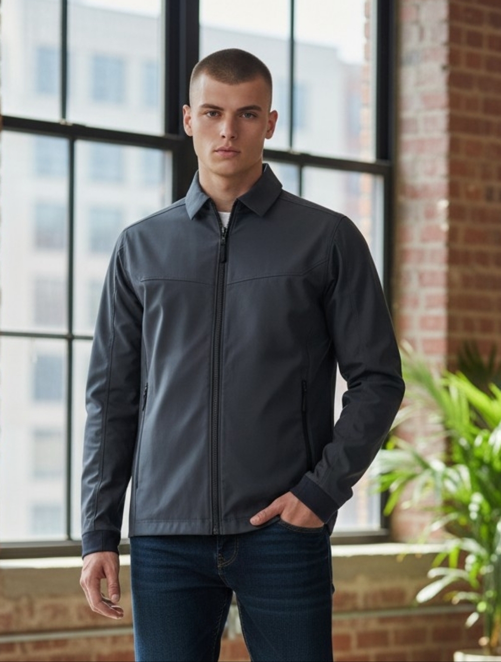 Arc'teryx Men's Slate Gray & Blue Lightweight Zip Jacket Size M
